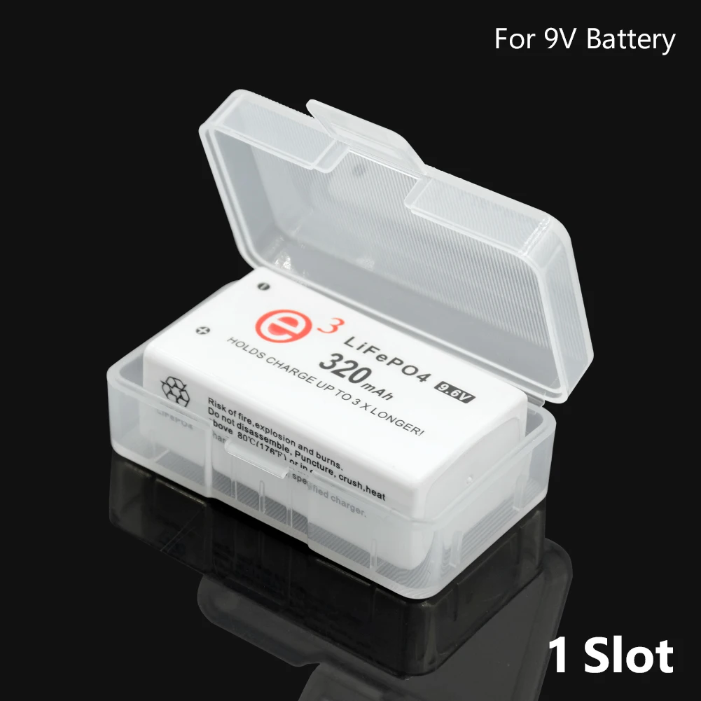 battery case 1x 2x 9V 6F22 Plastic Storage Box for 1Pc 2pcs 9V 6F22 Cell