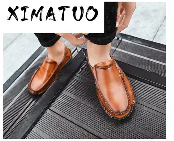

big size 38-48 casual men shoes slip on genuine leather men loafers brand male shoes italian mens flats moccasins