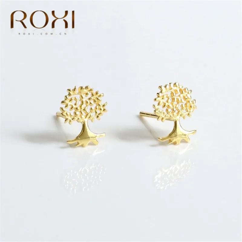 ROXI, изящный дерево серьги с деревом жизни корейские свадебные украшения 925 стерлингового серебра серьги для женщин Бохо жизни деревянные серьги