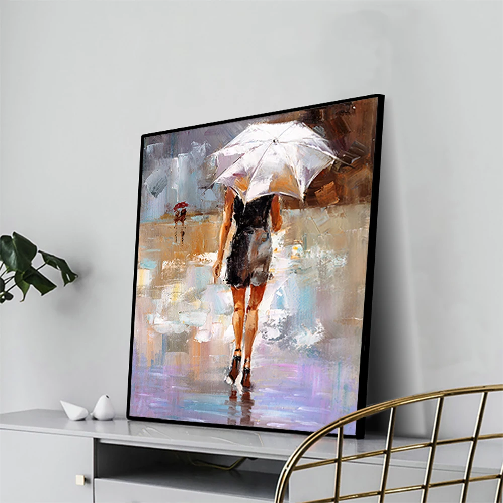 Laeacco Figure Painting Girl  Canvas Painting & Calligraphy Posters and Prints Wall Art Pictures for Living Room Home Decoration