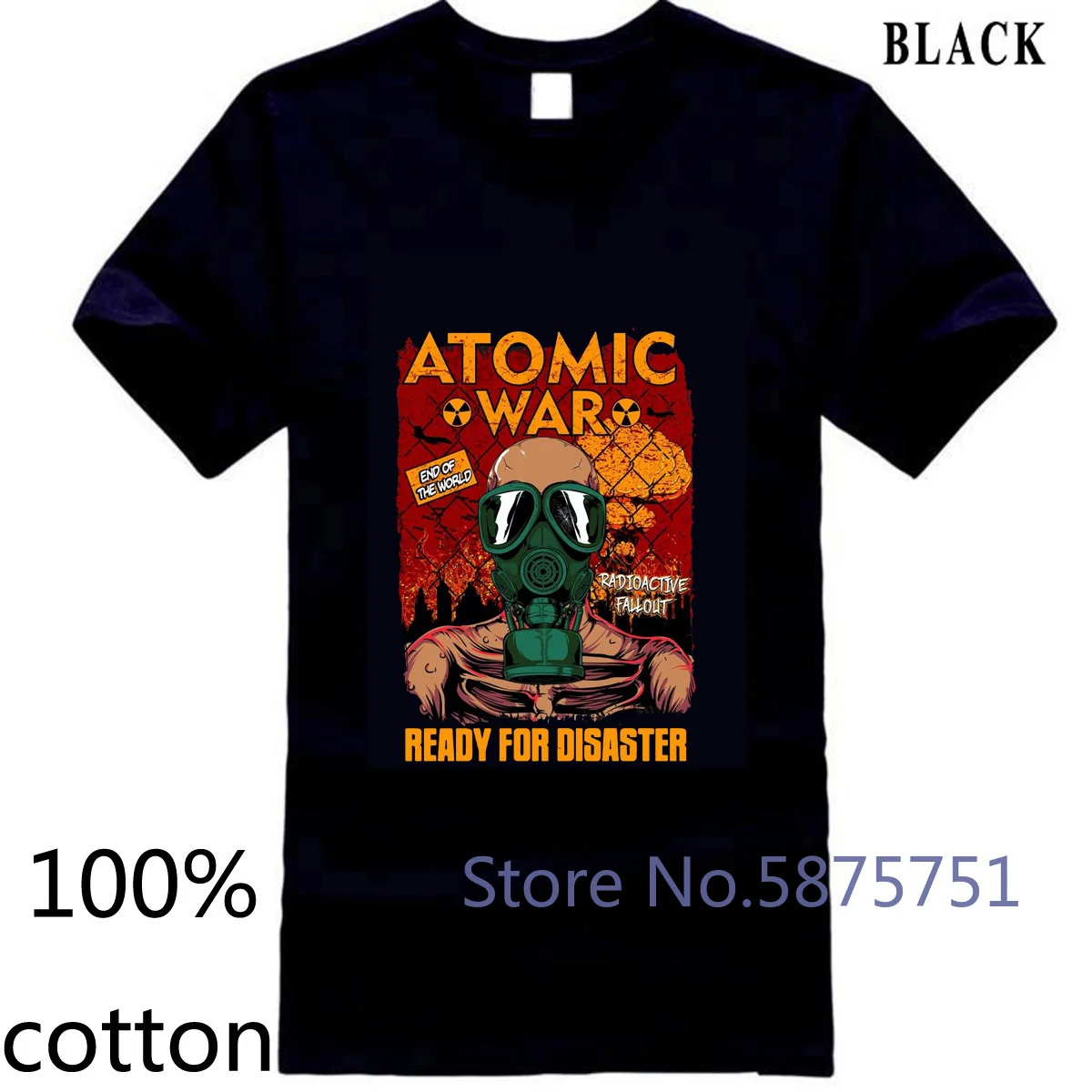 Veloci Mens Atomic War Gamer Nuclear Apocalypse Gaming Game Man Round Collar men's t shirt t-shirt tops tees 100% cotton | Мужская