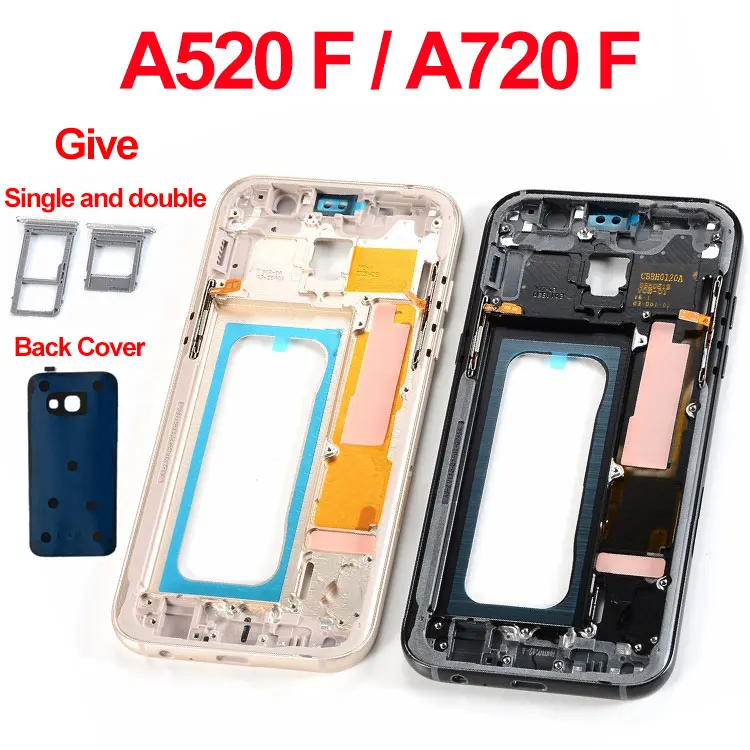 

Middle Frame Bezel for Samsung A3 A5 A7 2017 A520 A520F A720 A720F A320 A320F Version Mid Chassis Housing With Back Cover