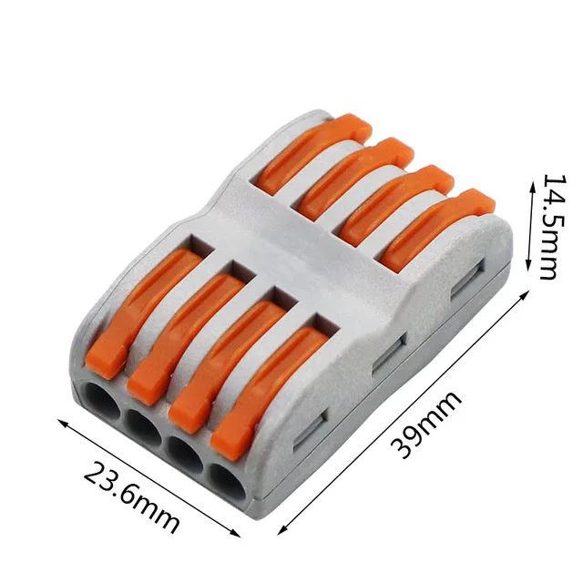 Mini Fast Cable Connector Terminal Block 222 Universal Compact Push In  Spring Splicing Plastic Wire Conductor 10PCS PCT-224