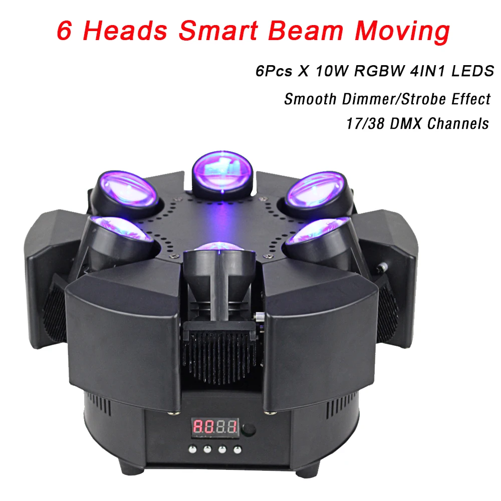 Новое поступление 2020, светодиодный 6 Лучевой прожектор Smart Beam, движущийся прожектор RGBW 17/38CH DMX, сценический прожектор s Dj, движущисветильник луч, музыкальный прожектор для дискотеки KTV|Эффект освещения сцены| | АлиЭкспресс
