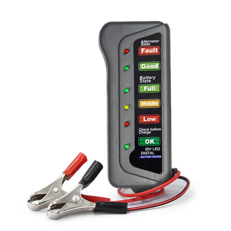 12 В Автомобильный цифровой тестер переменного тока мини батареи с 6