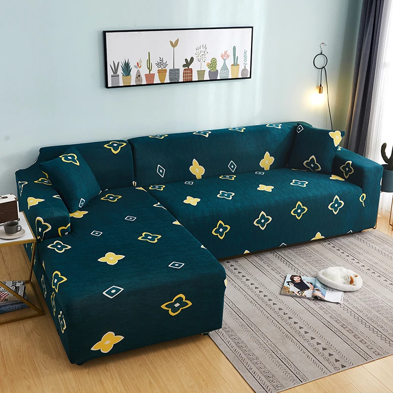 Эластичный плед-чехол для дивана набор спандекс геометрический принт сексекционные диванные чехлы для гостиной l-образный диван протектор для домашних животных