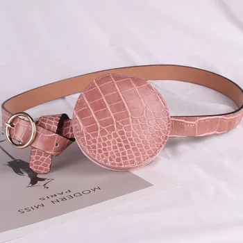 

Waist Bag Women Fanny Packs Cross-border Pockets Female Mini Compact Fashion Cute Round Crocodile Pattern Women's Waist Belt Bag