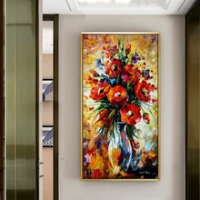

Texture Thick Vase Flower Handmade Oil Painting Canvas Wall Art Oil Paintings Canvas Knife Art Home Decoration Wall Pictures