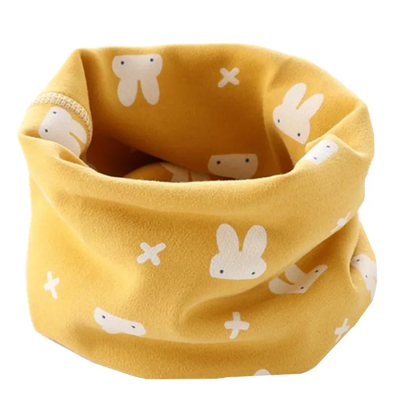 rabbit yellow Новинка для девочек на осень, хлопковый шарф для детей ребенок шейный шарф для девочек, для мальчиков-хомут с круглым воротником для мальчиков и девочек шарф воротником, теплая детская волшебный шейный платок - Цвет: rabbit yellow