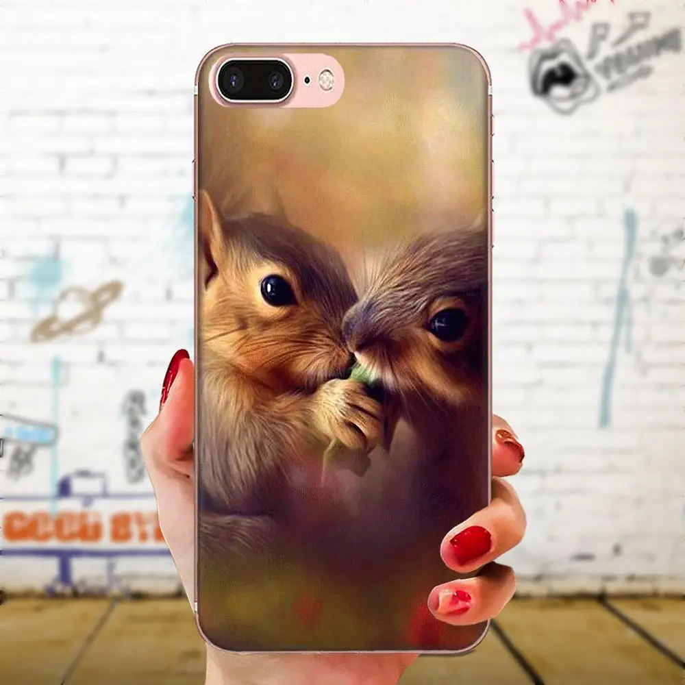 Для Apple iPhone 11 Pro X XS Max XR 4 4s 5 5C 5S SE 6 6S 7 8 Plus прозрачные чехлы из термопластичного полиуретана белка арахис мышь
