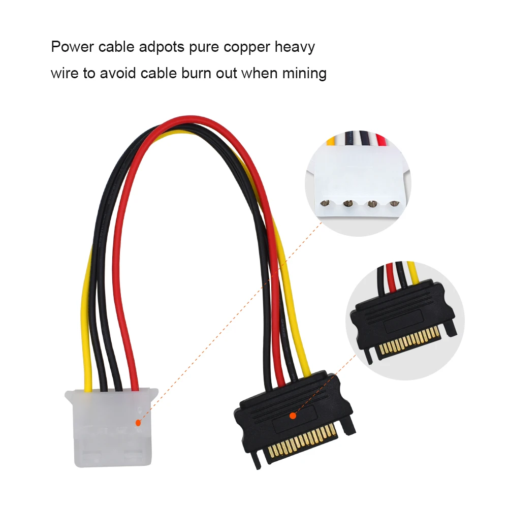 TISHRIC Ver006 pcie Pci-e Pci Express Riser Card 1x To 16x Usb3.0 Cable Sata To 4pin Molex Power Extender Bitcoin Mining Miner