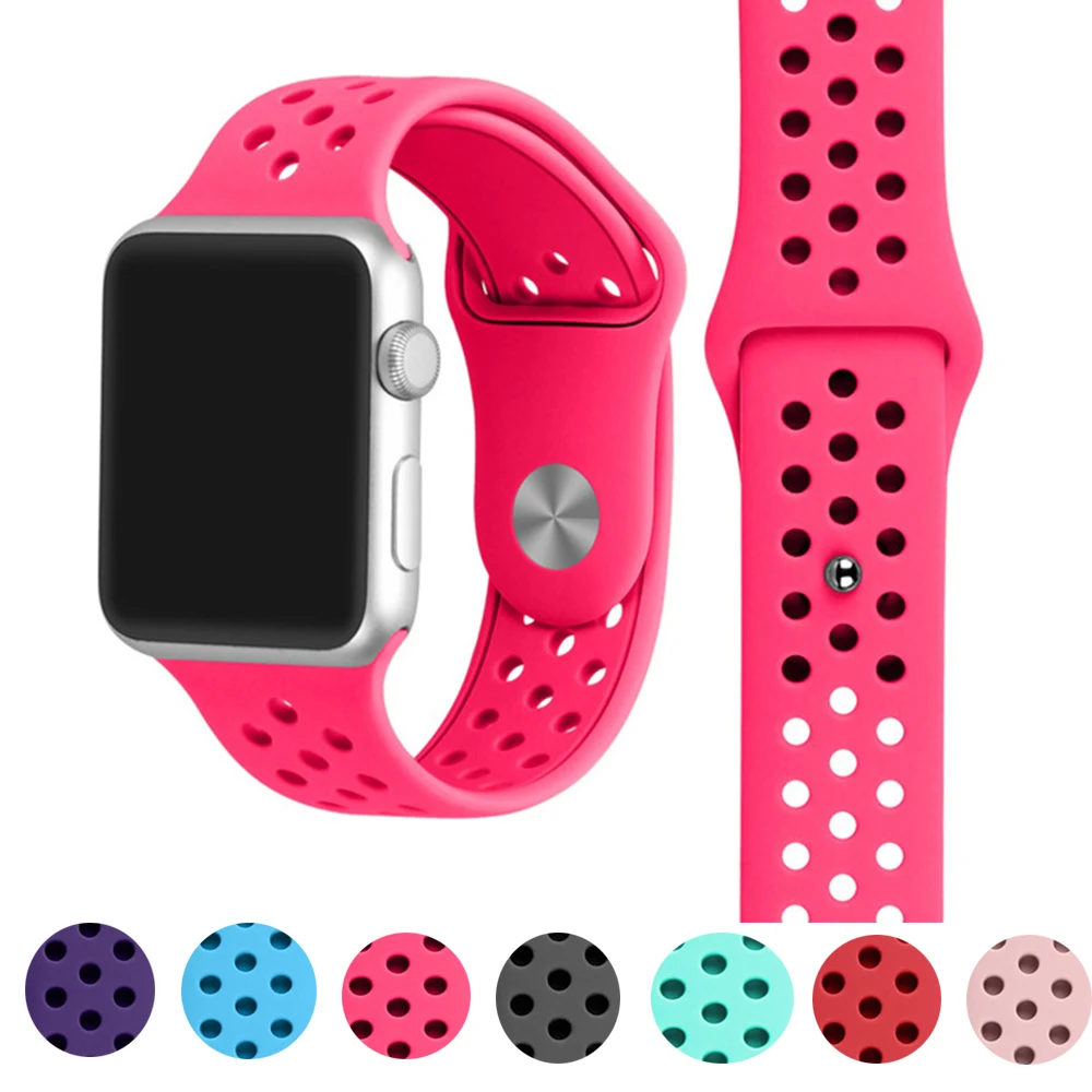 

New Sport Strap for Apple Watch Band Silicone Watch Band for Apple Band 44/40mm Iwatch 5/4/3/2 42/38mm Silicone Bracelet Strap