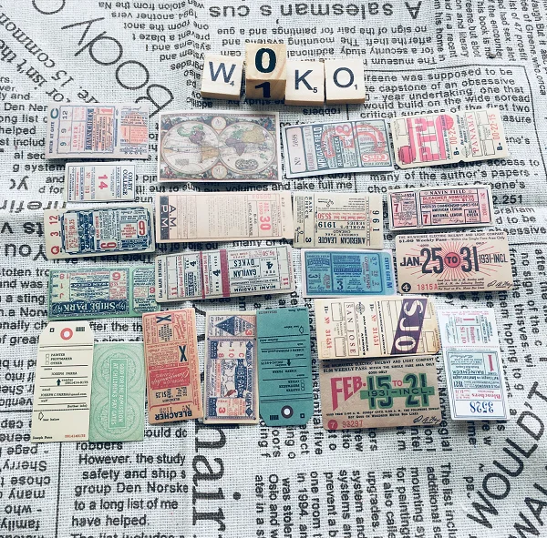 44 шт./лот Tim Holtz стиль винтаж ретро билетов старая бумага Билла Европа карта декоративная наклейка, сделай сам, скрапбукинг планировщик дневник альбом - Цвет: yps001