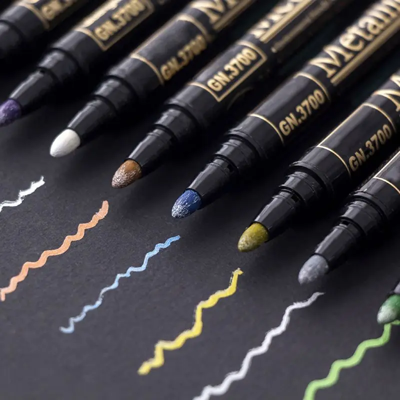 12pcs/set Waterproof Car Tyre Tire Tread CD Metal Permanent Paint Marker Pens