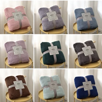 

Soft Warm Flannel Blankets For Beds Solid Pink Blue Grey Coral Fleece Mink Throw Sofa Cover Bedspread Fluffy Plaid Blanket Decor