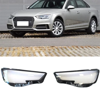 

A Pair Car Clear Headlight Lens Cover Replacement Head Light Lamp Cover For-Audi A4 B9 2015-2018
