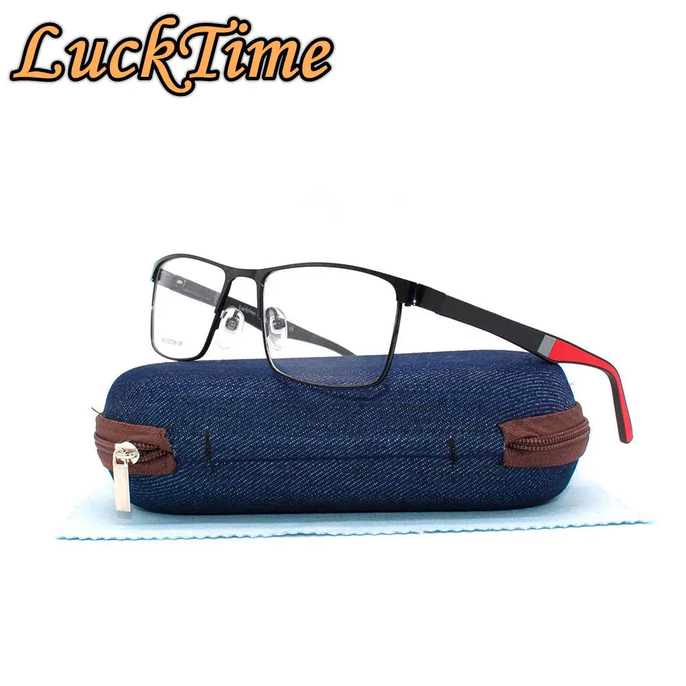 LuckTime Ретро квадратные мужские очки из сплава оправа Модные металлические для