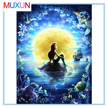 

Muxun Full Square / Round Drill 5D Diy Diamond Painting Cartoon Mermaid Embroidery Cross Stitch Mosaic Art Home Decor Gift Lx491