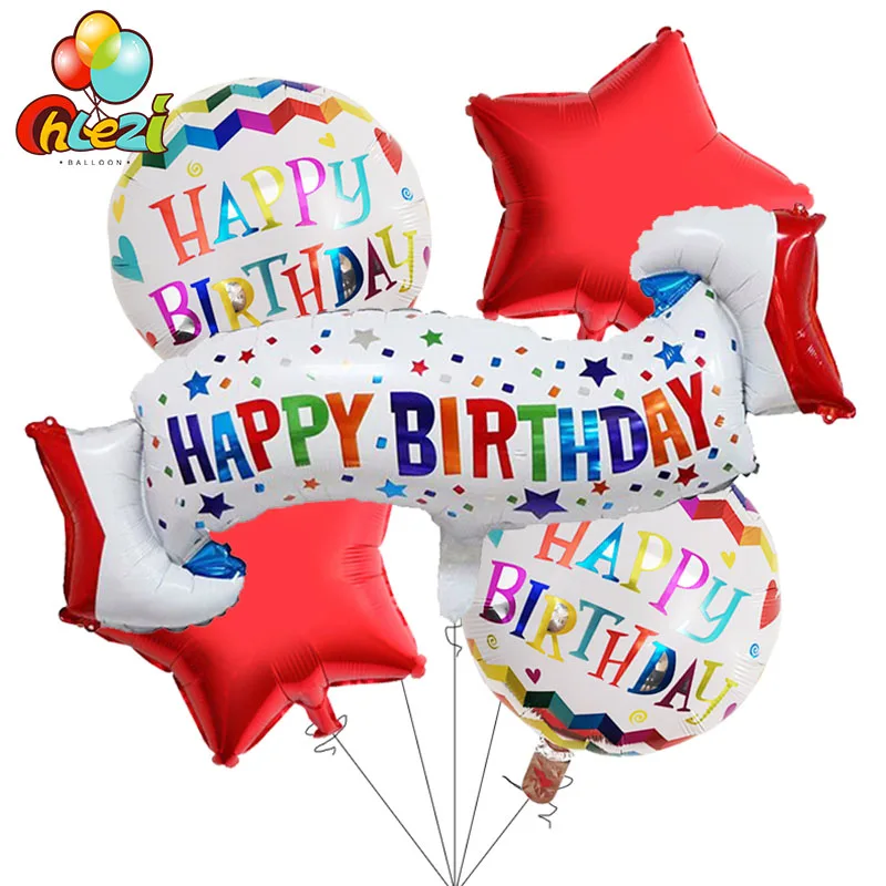 Birthday banners 5 PCS С Днем Рождения Баннеры воздушные шары День рождения украшения для дома воздушный шар с гелием Круглый Звезда Воздушные шары для детского душа детские игрушки - Цвет: Birthday banners