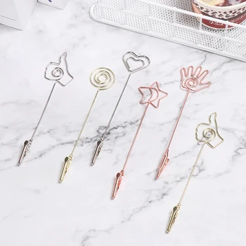 

1pc Desktop Decoration Place Card Holder Heart Shape Photo Clip Table Number Stand Universal advertising price tag Clip