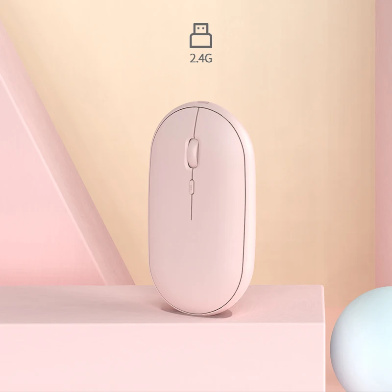 2.4G Pink Ультра тонкая мини-мышь с bluetooth беспроводная 1600 dpi игровая мышь для Macbook Pro яркие цвета перезаряжаемая компьютерная Бесшумная мышь - Цвет: 2.4G Pink