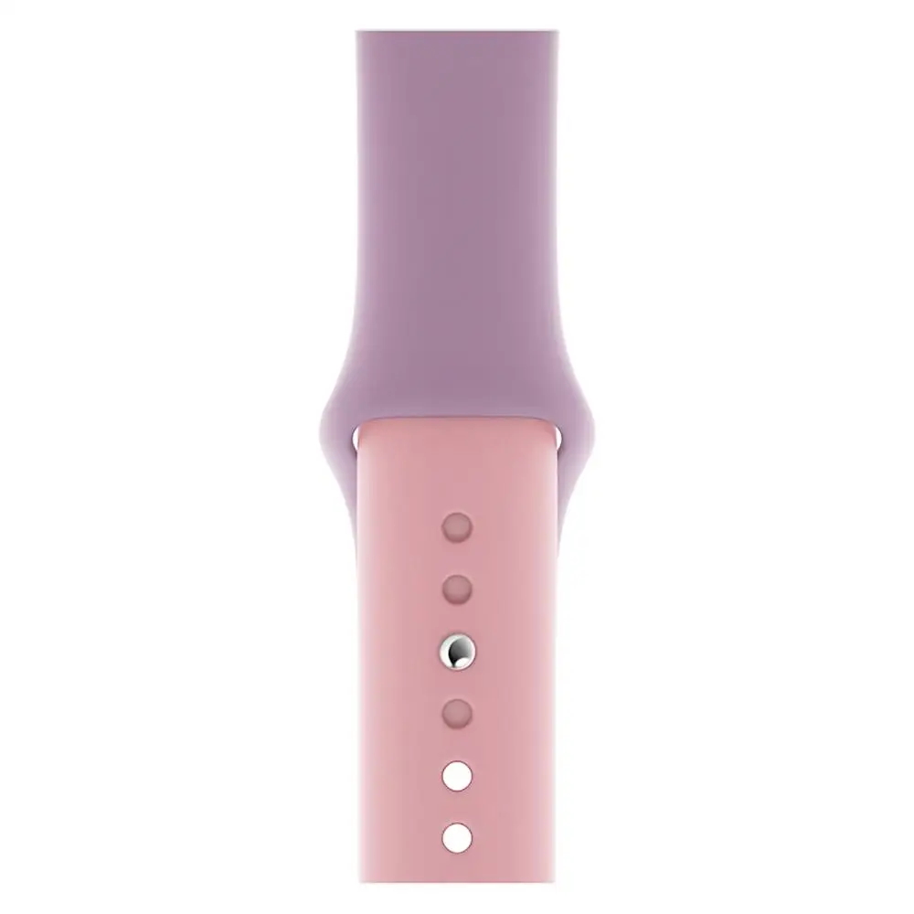 purple pink Ремешок для Apple Watch 4 3 2 1 полосы 38 мм 42 мм силиконовый мягкий спортивный резиновый ремешок для часов Ремешок для Iwatch серии 4 3 2 1 40 мм 44 мм - Цвет ремешка: purple pink