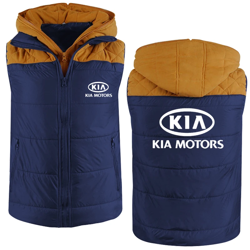 Winter Fashion Men's jackets KIA Car Logo Casual sweatshirt Thicken Warm Wool Fleece Cotton High Quality Men's Zipper jackets cotton jacket Jackets