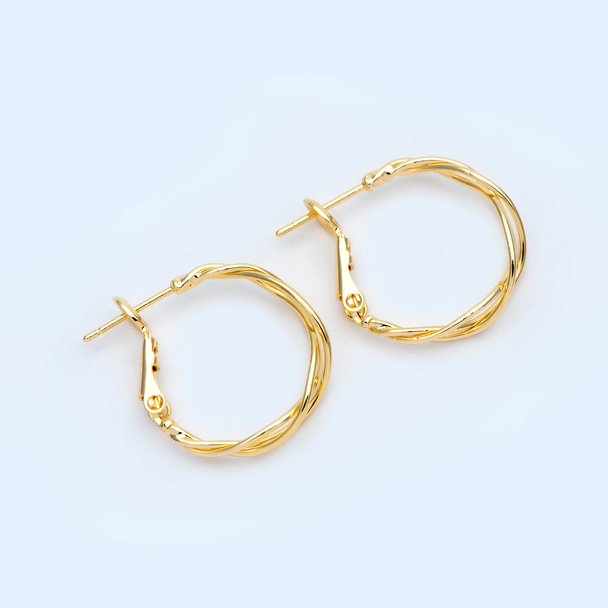 

10pcs Geometric Circle Stud Earring, Gold Tone Brass Ear Posts, Leverback Earring Hoops, Circle Size 20mm (GB-999)