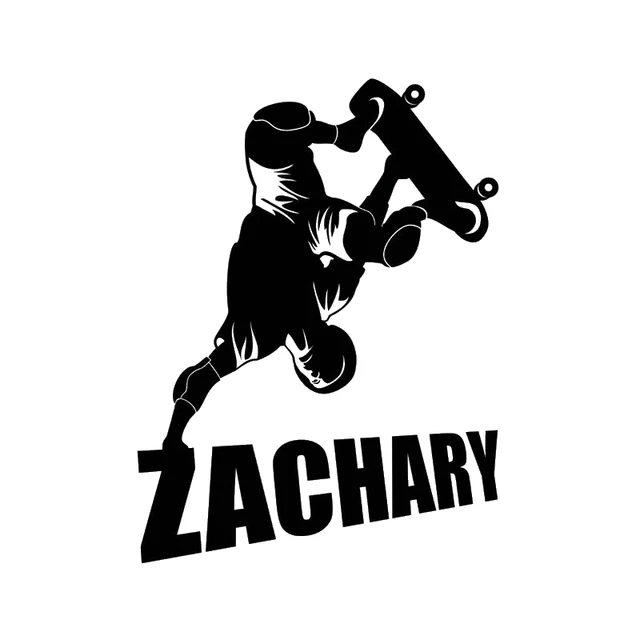 US $8.50 Roller Skating Skate Named Sticker Skateboard Sports Decal Kids Room Posters Vinyl Pegatina Decor M