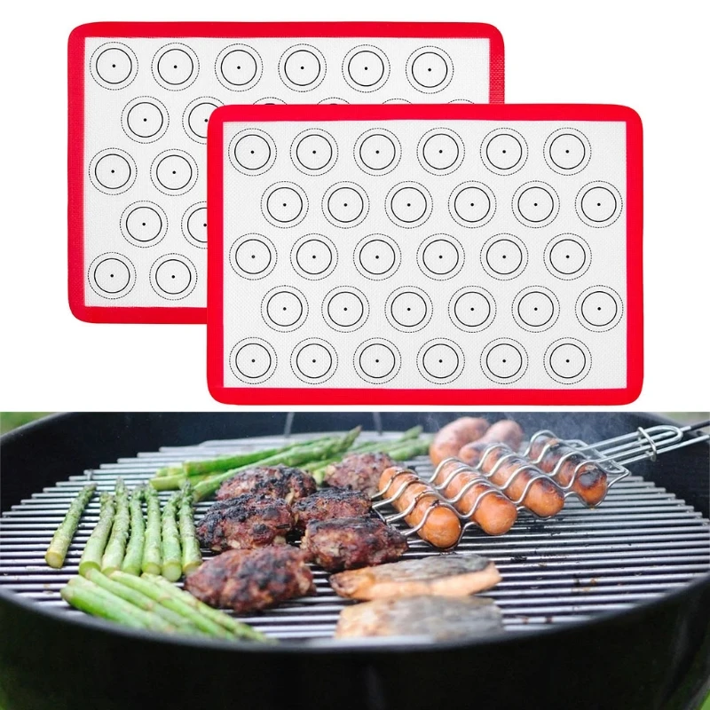 

Dot Circle Non-Stick Baking Mat Rectangle Barbecue Silicone Sheet Baking Pad