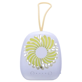 

Vertical With Lanyard Led Light Mini Portable Small Fan Charging Usb Handheld Fan-White