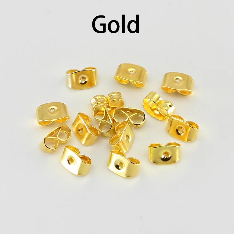 

10/50/100pcs Butterfly Earrings Back Metal Stopper Studs Ear Plugging For DIY Blocked Caps Earring Jewelry Findings Accessories