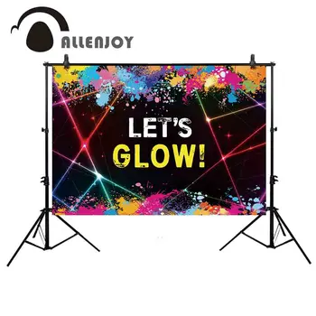 

Allenjoy Colorful Graffiti Wallpaper Fluorescence Glitter Line Pigment Let's Glow Party Photophone Music Dancing Disco Photocall