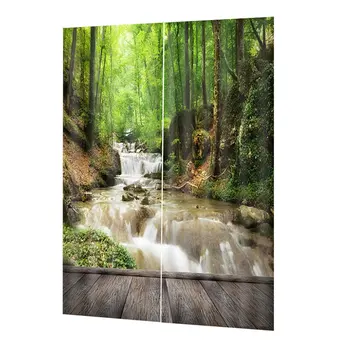 

DZ3018 Washable Drape Panel Sheer Fabric Curtain Printing Door Window Curtains Home decor