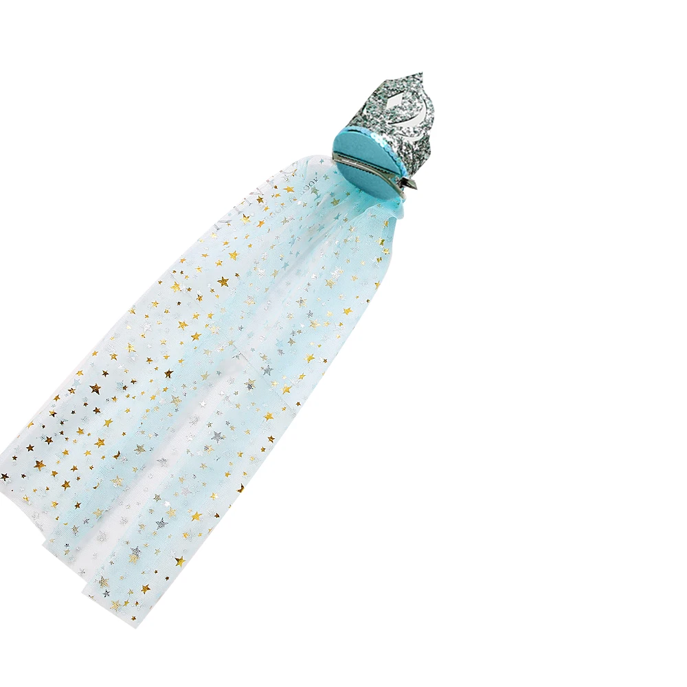 Blue Hairpin Принцесса вуаль корона Дети Девочки заколка для волос аксессуары для новорожденных Прекрасный головной убор день рождения год милые подарки - Цвет: Blue Hairpin