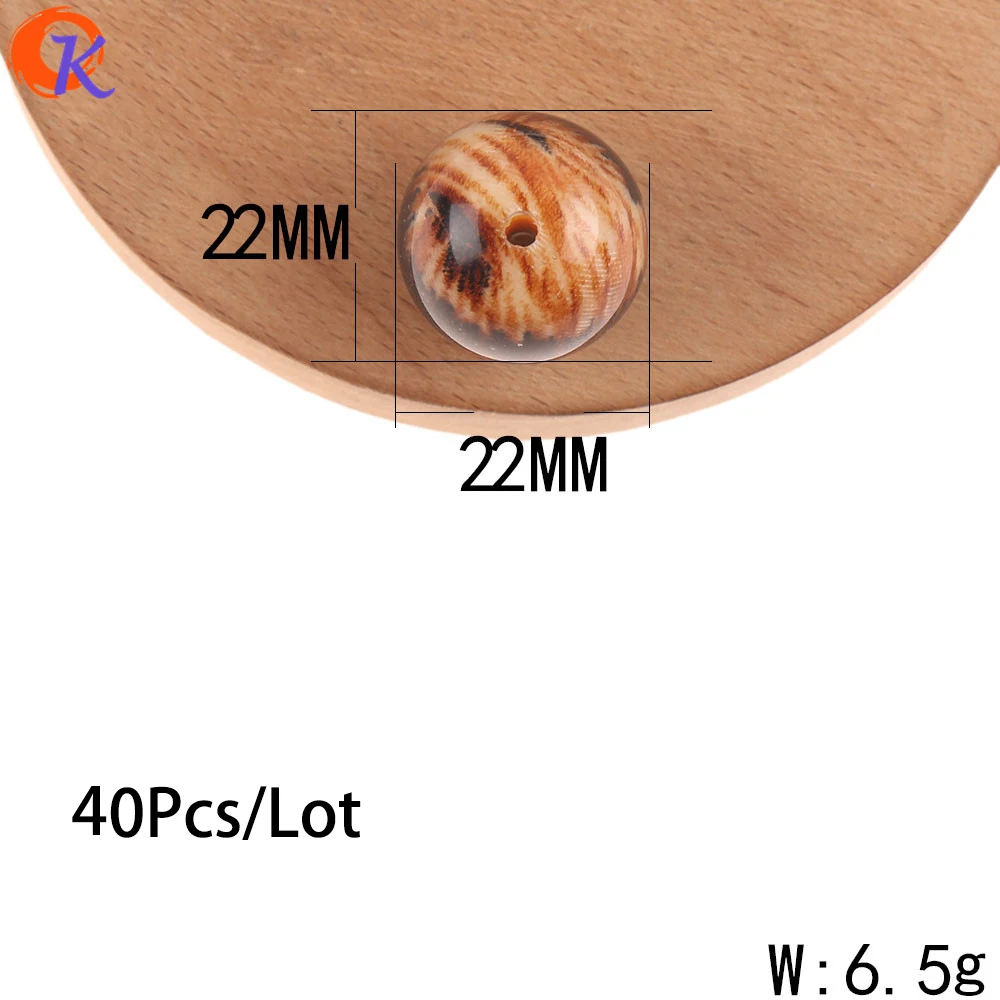 22MM 40PCS Сердечный дизайн 16 мм-24 мм акриловые бусины/Аксессуары для ювелирных изделий/Леопардовый Бисер с принтом/ручная работа/Сделай сам изготовление бусин/фурнитура для сережек - Цвет: 22MM 40PCS