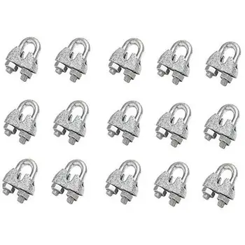 

DOJA | Ties Stirrup M5 | PACK 15 | Steel Clamps DIN-741 Zinc Plated | Dogs cables