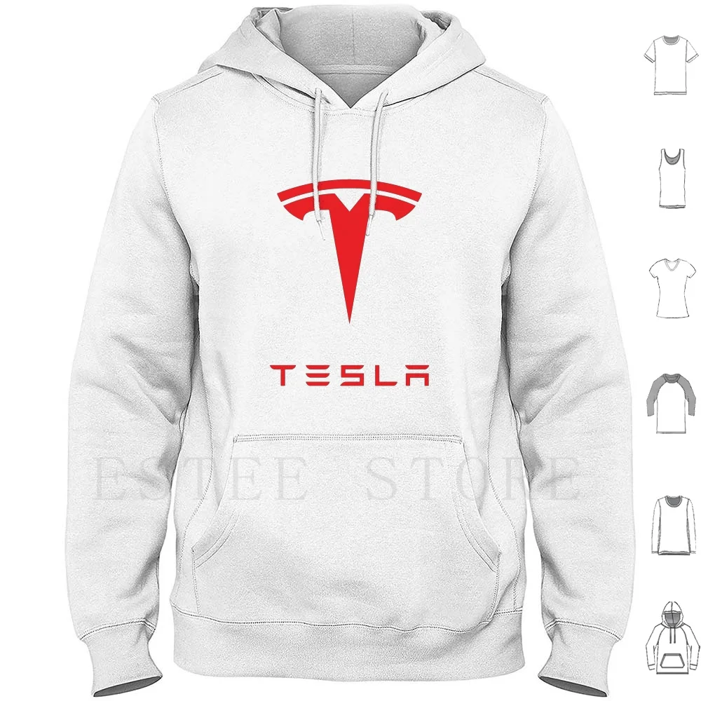 Hoodie Logo Tesla Merah Tesla Elon Musk 