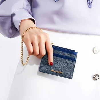 

Fashoin Women's Purse Sequins Style Luxury Chains Girls Purse Wallet passport Card Bag 2020 Summer New Women Clutches Bag Hand