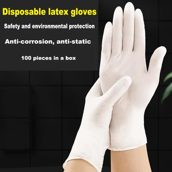 

100 Pcs Disposable Latex Gloves For Home Cleaning Food Rubber Garden Gloves Universal For Left And Right Hand Cleaning Tools