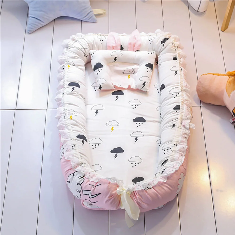 Портативная складная детская кровать для путешествий, мягкая удобная подушка для новорожденного, многофункциональная Колыбель для детской кроватки - Цвет: C2