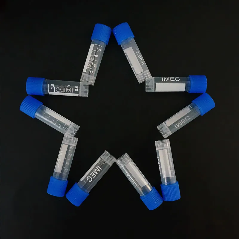 24Pcs 50Pcs 1.8ml(2ml) Plastic Graduated Cryovial Plastic Test Tube Freezing Tube Cold Storage With Screw Cap plastic test tubes centrifuge tube cell freezing container
