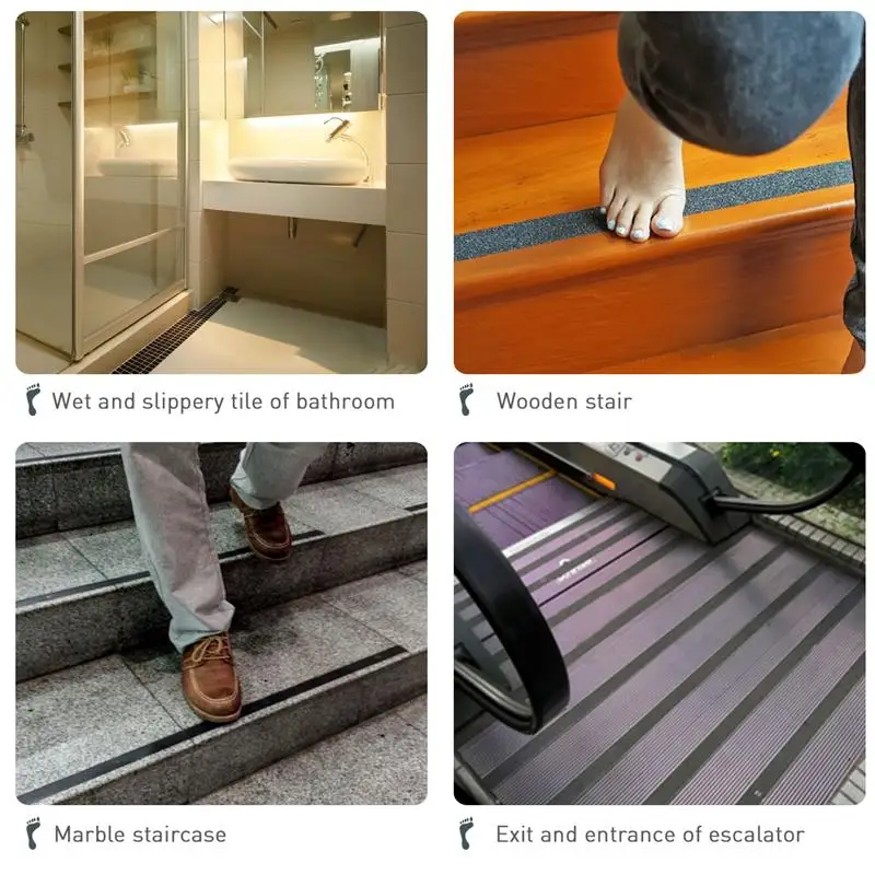 5Mx15Cm Waterproof Anti Slip Tape Stickers For Stairs Floor Bathroom Kitchen Decking Strips(Black