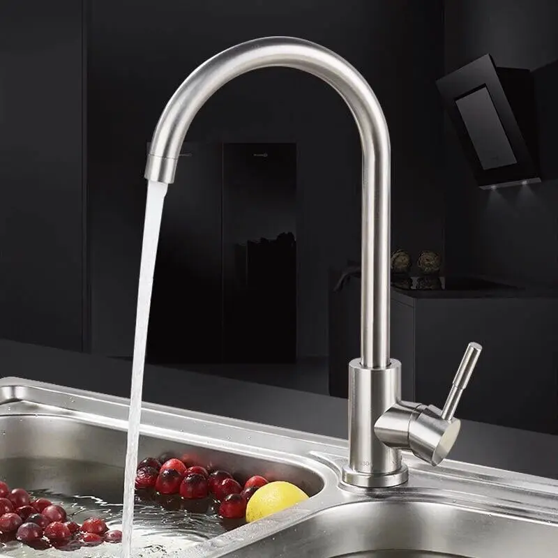 

304 Stainless Steel Faucet Kitchen Hot And Cold Faucet Stainless Steel Kitchen Faucet Rotating Tap
