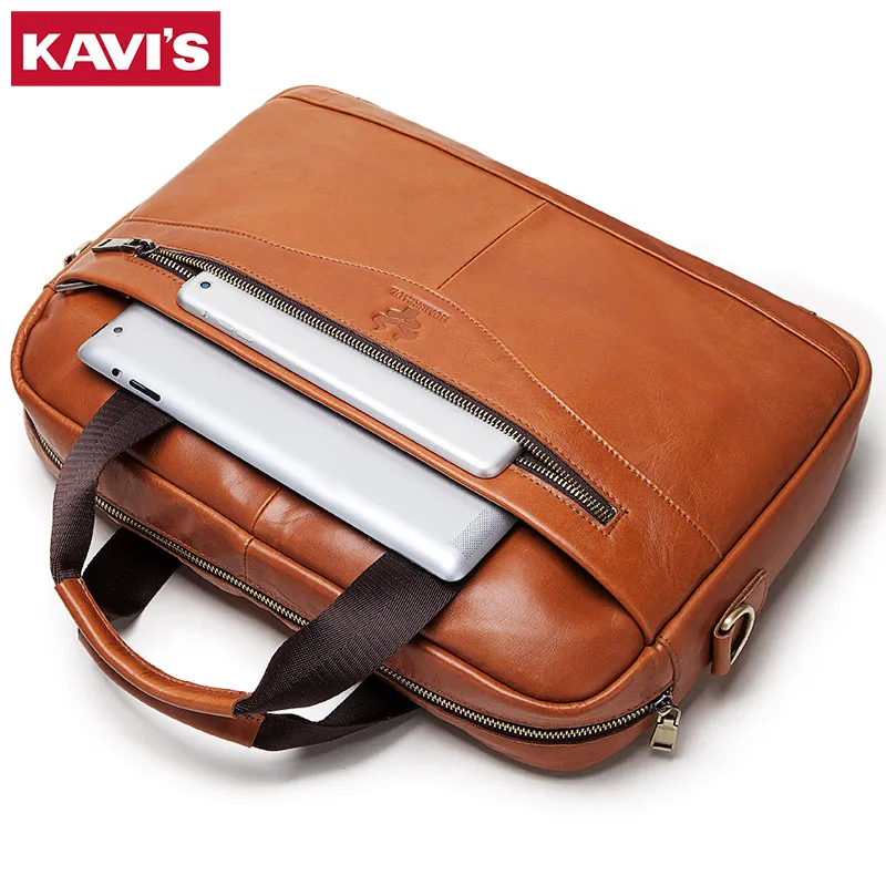 KAVIS натуральная кожа, сумка для ноутбука, Сумки из натуральной кожи Портфели Для мужчин дорожные сумки накрест тела ремень почтальонка ручка сумка-тоут через плечо, мужская сумка