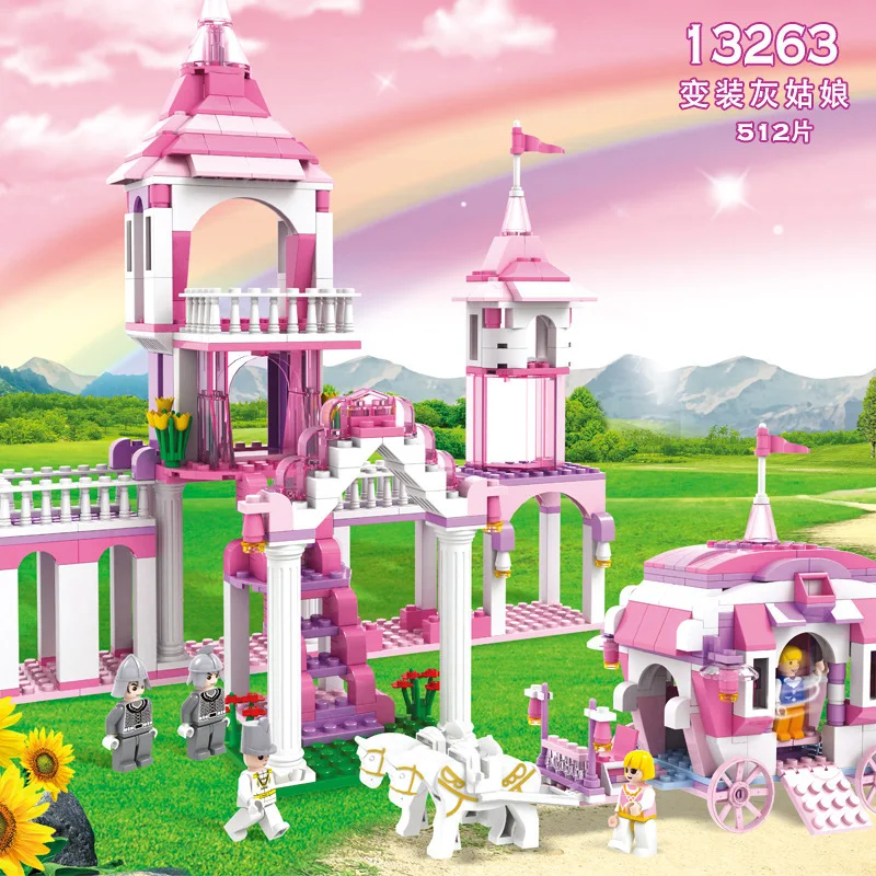 

Princess Series Castle Toy Princess Pink Cogo Cogo Building Blocks GIRL'S Educational Fight Inserted 3-6-Year-Old CHILDREN'S Toy