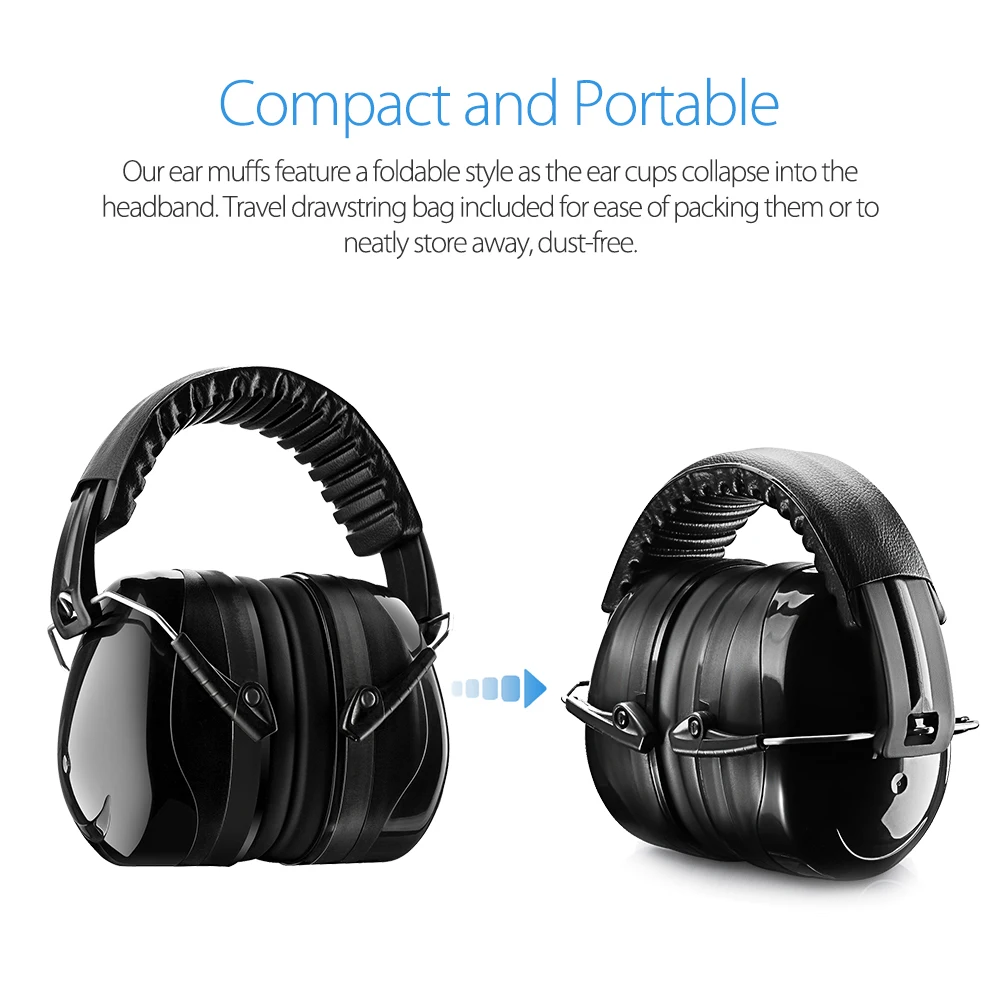 [ Lightweight Version ] Mpow SNR34dB Noise Reduction Earmuffs Shooter Hearing Protection Foldable Head Band Ear Cup For Adult (3)