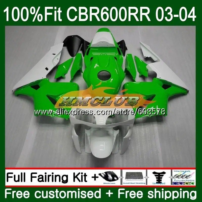 Литые изделия для Honda CBR 600RR 600F5 CBR600 RR 2003 2004 72CL. 127 CBR600RR CBR600F5 CBR 600 RR F5 03 04 OEM отличные зеленый обтекатели - Цвет: No. 1