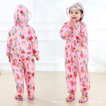 

Kids Raincoat Children Jumpsuit Hooded Rain Cover EVA Rain Gear Baby Cloak Cute Animals Rain Suit Boys Girl's Raincoats