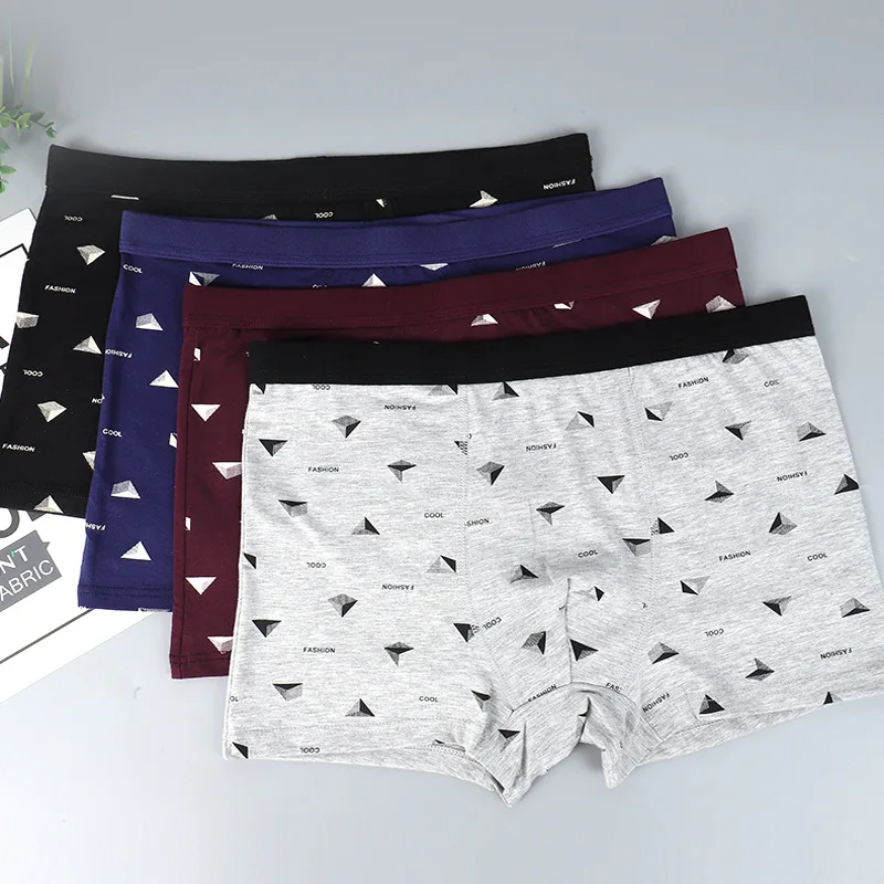 

Men Sport Sleep Underwear Waist Cotton Fashion Printed Boxers Boutique Sweat Breathable Youth Shorts Male Cozy Underwear